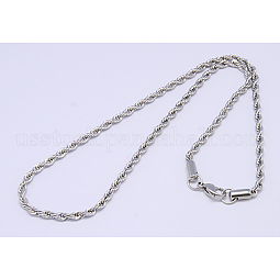 304 Stainless Steel Necklaces Unisex Rope Chain Necklaces US-NJEW-507L-10D