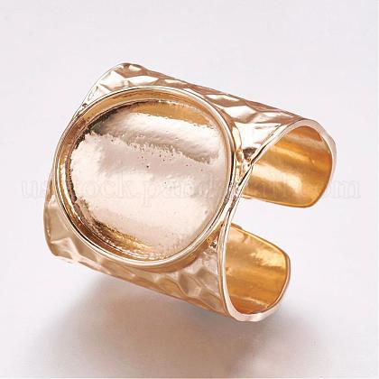 Cuff Brass Pad Finger Ring Settings US-KK-E703-01KCG-1
