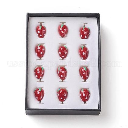 Strawberry Handmade Lampwork Beads US-LAMP-F006-03-1