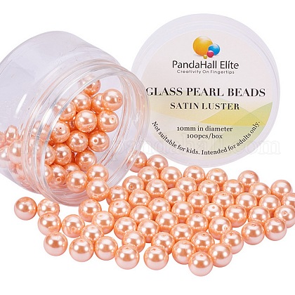 Pearlized Glass Pearl Round Beads US-HY-PH0001-10mm-057-1