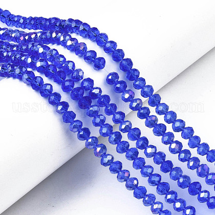 Electroplate Glass Beads Strands US-EGLA-A034-T6mm-B27-1