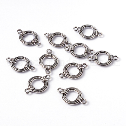 Antique Silver Tibetan Style Ring Links connectors US-X-EA9823Y-NF-1