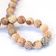 Frosted Natural Picture Jasper Round Bead Strands US-G-E334-8mm-26-3