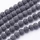 Unwaxed Natural Lava Rock Bead Strands US-G-F309-4mm-1