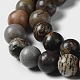 Round Natural Dendritic Jasper Beads Strands US-G-I176-06-8mm-01-2