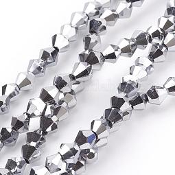 Electroplate Glass Beads Strands US-EGLA-S057-4