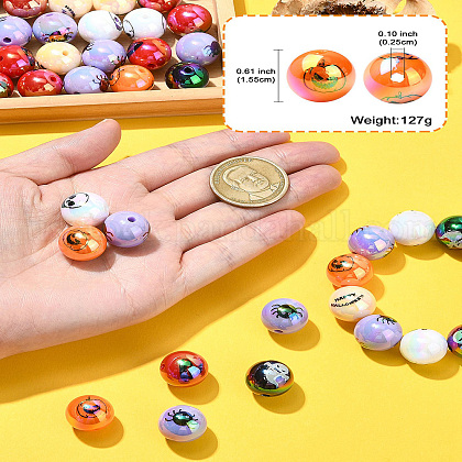 50Pcs Halloween Theme Plating Acrylic Beads&nbsp;US-OACR-CJ0002-21-8