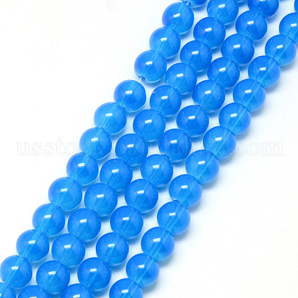 Baking Painted Glass Beads Strands US-DGLA-Q023-8mm-DB46-1