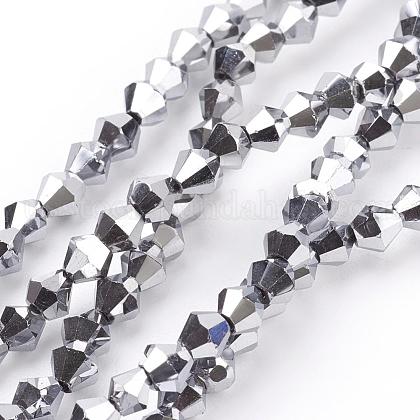 Electroplate Glass Beads Strands US-EGLA-S057-4-1