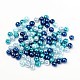 Carribean Blue Mix Pearlized Glass Pearl Beads US-HY-X006-6mm-03-2
