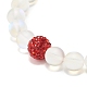 Synthetic Moonstone Round Beads Stretch Bracelet US-BJEW-JB07482-10