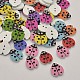 Ladybug Dyed 2-Hole Printed Wooden Buttons US-BUTT-P011-28-1