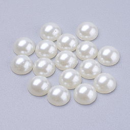 Half Round Domed Imitated Pearl Acrylic Cabochons US-OACR-H001-7