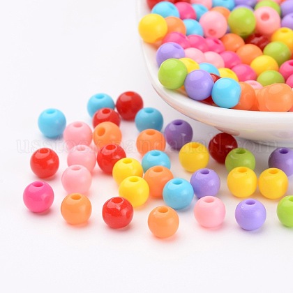 Mixed Color Acrylic Jewelry Beads US-X-PAB702Y-1