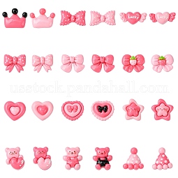 48Pcs 24 Styles Opaque Resin Decoden Cabochons US-RESI-CJ0003-96