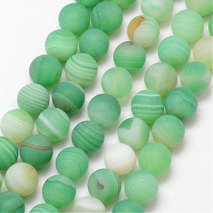 Natural Striped Agate/Banded Agate Bead Strands US-G-K166-12-8mm-01-1
