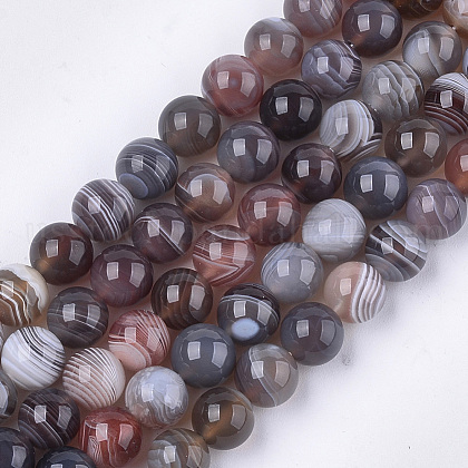 Natural Botswana Agate Beads Strands US-G-S333-8mm-026-1
