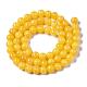 Natural Dyed Yellow Jade Gemstone Bead Strands US-G-R271-6mm-Y07-2