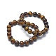Natural Tiger Eye Bead Stretch Bracelets US-BJEW-K212-A-028-1
