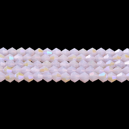Imitation Jade Electroplate Glass Beads Strands&nbsp;US-GLAA-F029-J4mm-D02-1