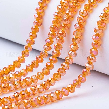 Electroplate Glass Beads Strands US-EGLA-A034-T8mm-B16-1