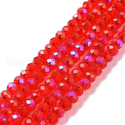 Electroplate Glass Beads Strands US-EGLA-A034-T4mm-L05-1