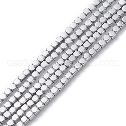 Electroplate Non-magnetic Synthetic Hematite Beads Strands US-X-G-J172-3x3mm-02-1