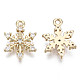 Brass Micro Pave Cubic Zirconia Charms for Christmas US-KK-R111-033-2