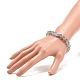 Synthetic Moonstone Round Beaded Stretch Bracelet with Rhinestone US-BJEW-JB07875-3