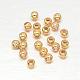 Real Gold Plated Brass Round Spacer Beads US-KK-L147-197-2mm-NR-1