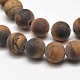 Frosted Natural Tiger Eye Round Bead Strands US-G-E262-02-10mm-2
