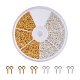 Golden and Silver Mixed Screw for Half Drilled Beads 8x4x1mm Eye Pin Eyes Bail Findings for Clay Jewelry US-IFIN-PH0007-8mm-M-2