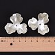 3-Petal Flower ABS Plastic Imitation Pearl Bead Caps US-OACR-R016-05-4