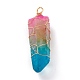 Natural Raw Rough Quartz Crystal Wire Wrapped Big Pendants US-PALLOY-JF00574-2