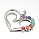 Chakra Jewelry Brass Gemstone Heart Pendants US-KK-J298-25-NR-1