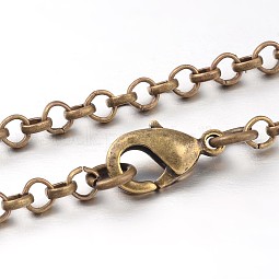Iron Cross Chain Rolo Chain Necklace Making US-NJEW-JN01384-02