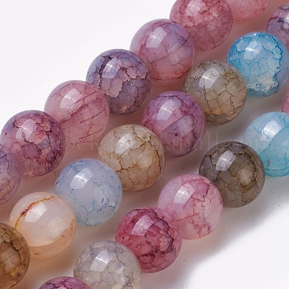 Crackle Glass Beads Strands US-GLAA-F098-05C-03-1