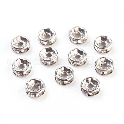 Brass Rhinestone Spacer Beads US-RB-A014-Z6mm-01P-1