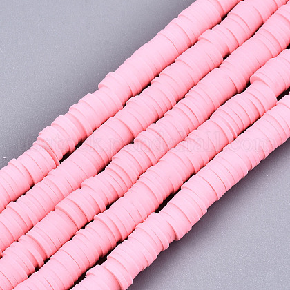 Handmade Polymer Clay Beads Strands US-CLAY-R089-6mm-069-1