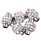 Oval Brass Polymer Clay Rhinestone Magnetic Clasps US-RB-PH0002-16-1