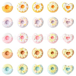 125Pcs 5 Styles Opaque Resin Cabochons US-RESI-CJ0004-54