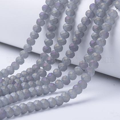 Electroplate Transparent Glass Beads Strands US-EGLA-A034-T10mm-X03-1