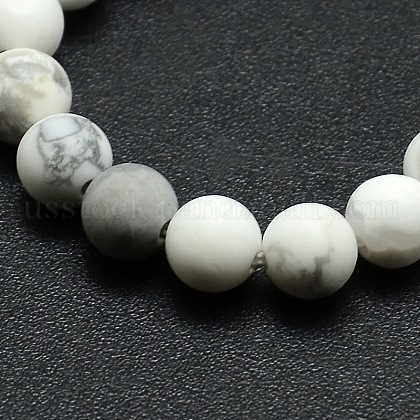 Frosted Howlite Round Bead Strands&nbsp;US-G-M064-6mm-12-2
