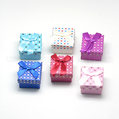 Bowknot Cardboard Jewelry Boxes US-CBOX-R036-16-1
