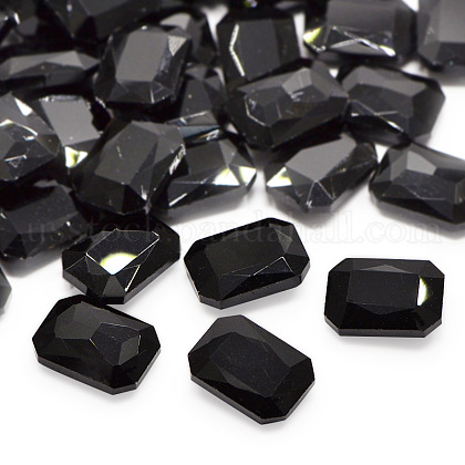 Faceted Rectangle Glass Pointed Back Rhinestone Cabochons US-RGLA-A017-10x14mm-S18-1