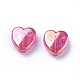 Deep Pink AB color Plated Acrylic Heart Beads US-X-PL539-809-1