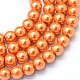 Baking Painted Pearlized Glass Pearl Round Bead Strands US-HY-Q330-8mm-36-1