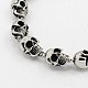 Fashionable Retro Halloween Jewelry 304 Stainless Steel Skull Bracelets for Men US-BJEW-L045-07-2