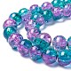 Spray Painted Crackle Glass Beads Strands US-CCG-Q002-8mm-06-3