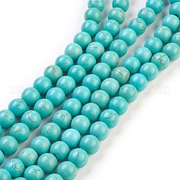 Synthetic Turquoise Beads Strands US-TURQ-G106-6mm-02D